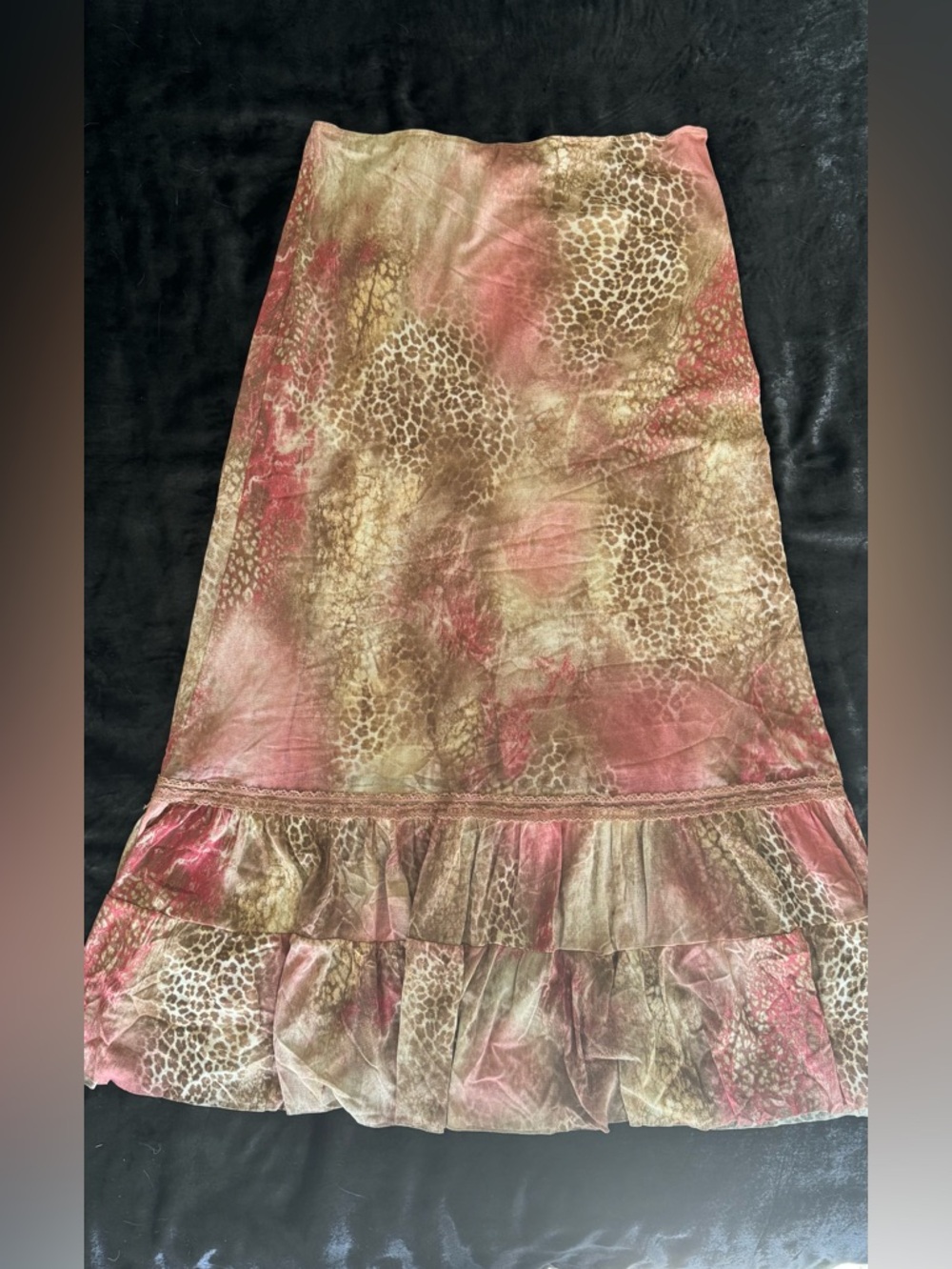 Weston Wear Pink and Brown Leopard Print Maxi Skirt